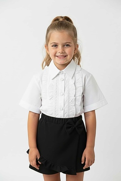 zubi kids Black Shorts Skirt with Ribbons (Ages 5-14)