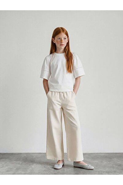 LC Waikiki LCW Girls Studio bež pantalone za devojčice sa elastičnim strukom ...