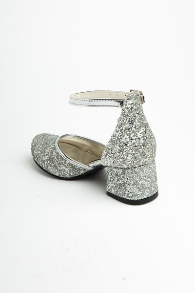 sanya kids Broken Glass Patterned Elegant Heeled Children's Evening Dress Shoes
