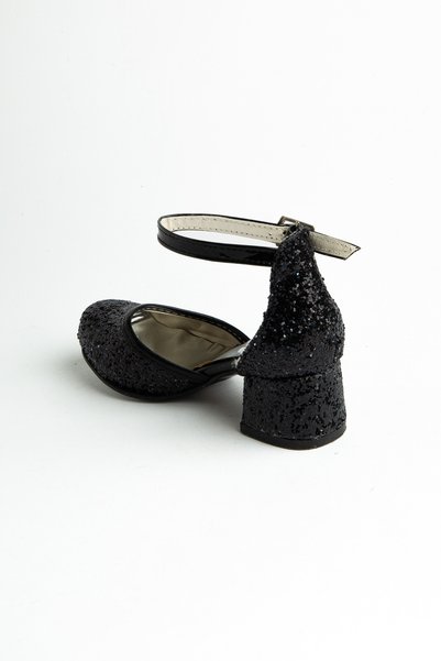 sanya kids Broken Glass Patterned Elegant Heeled Children's Evening Dress Shoes