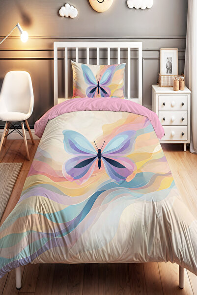 EVPANYA طقم غطاء لحاف للأطفال من إيليجانت بيفر منقوش مفرد