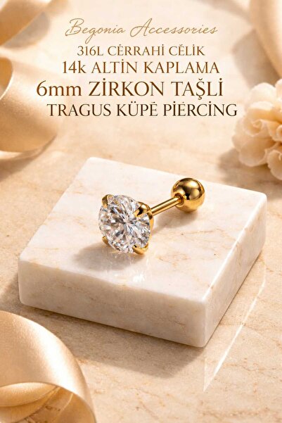 Begonia Accessories 316L Cerrahi Çelik Altın Kaplama Kararmaz Alerji Yapmaz Z...