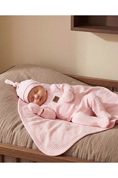 Minory Baby - %100 Pamuk 5'li Hastane Çıkışı Seti | Yenidoğan 5'li Set | Waff...