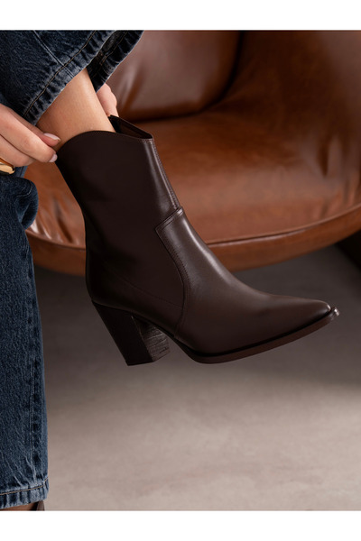 ECENİN BUTİĞİ Larissa Kahve Deri Bot