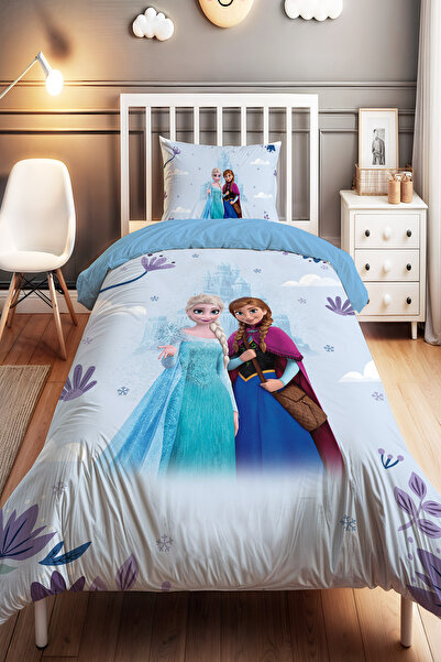 EVPANYA مجموعة أغطية سرير الأطفال فريندشيب فريندشيب فروست لاند منقوش مفرد