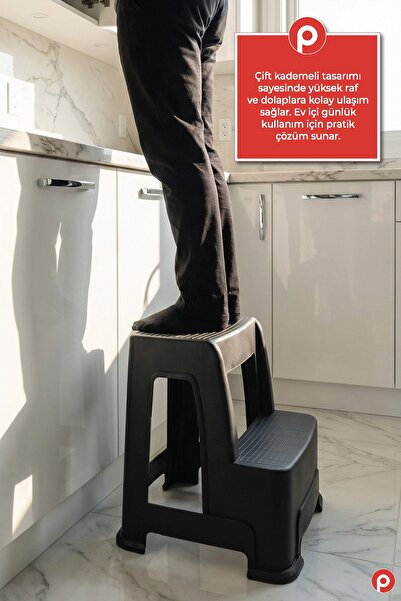 Pazarika Büyük Boy 2 Katlı Kaymaz Tabanlı Çocuk Basamağı - Çok Amaçlı Mutfak ...