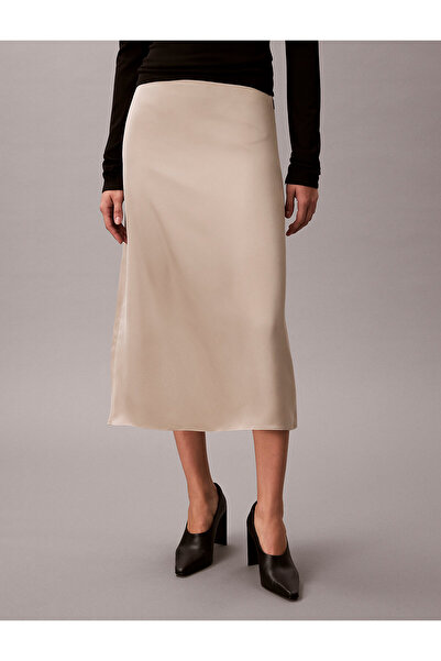 Calvin Klein Matte Shine Satin Midi Skirt