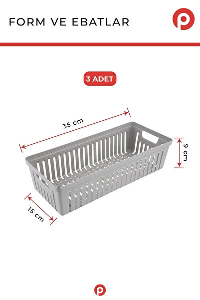 Pazarika 3'lü Çekmece İçi Düzenleyici Seti - Bıçaklık & Kaşıklık & Organizer - Gri Mutfak Çekmece Düzenleme