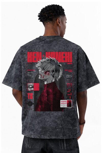 SEVBANO Σχεδιασμός Ken Kaneki Tokyo Ghoul Anime με στάμπα Unisex Oversize Vin...