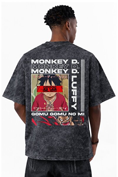 SEVBANO Μπλουζάκι Monkey D. Luffy One Piece Anime με στάμπα, Unisex, Oversize...