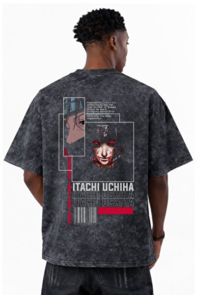 SEVBANO Tricou unisex supradimensionat cu imprimeu anime Naruto Itachi Uchiha...