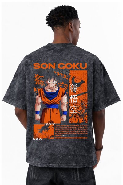 SEVBANO Son Goku Dragon Ball anime majica sa printom, unisex, oversize, vinta...