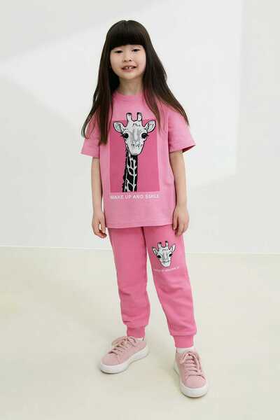 CHİCKİDSWEAR Летен комплект за момичета с принт, състоящ се от горна и долна ...