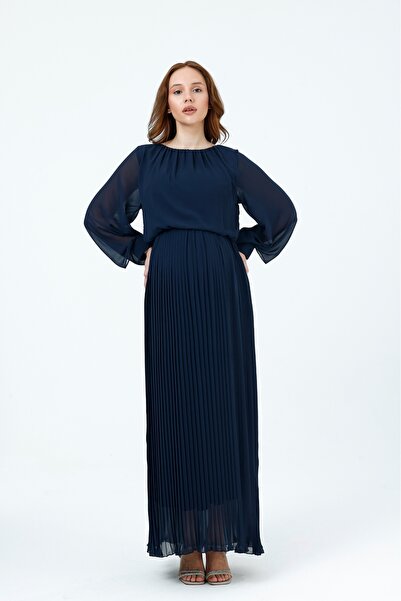 KATLİN MATERNİTY WEAR فستان شيفون مطوي للحوامل، مزود بحزام مطاطي من الداخل