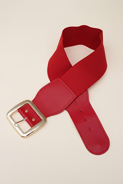 Mynoa Gold Buckled Elastic Women's Belt I, Jacket Belt I, Dress Belt I.