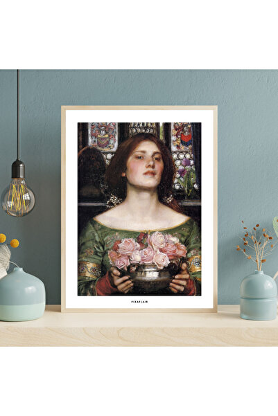 Pixaflair - John William Waterhouse's Gather Ye Rosebuds While Ye May - Tablo - Çerçevesiz Poster