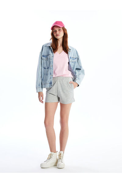 LC Waikiki Özmarka New Season Women's Elastic Waist Straight Shorts