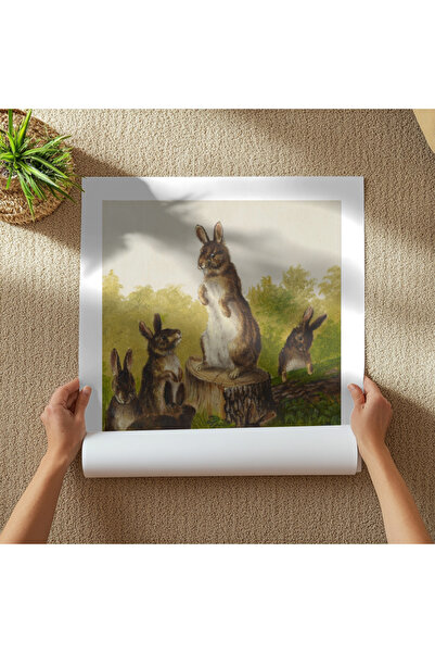Pixaflair - Rabbits by William Jacob Hays Sr - Tablo - Çerçevesiz Poster
