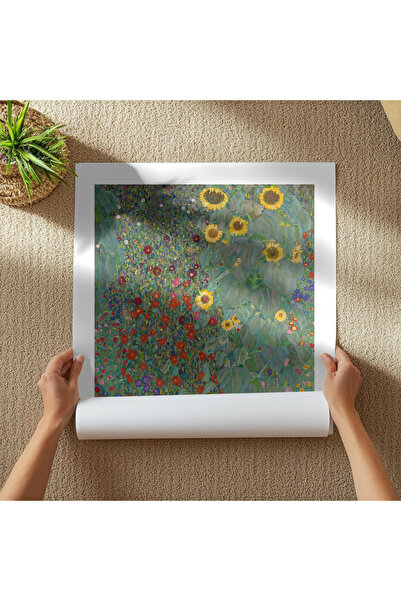 Pixaflair - Gustav Klimt's Farm Garden with Sunflowers - Tablo - Çerçevesiz Poster
