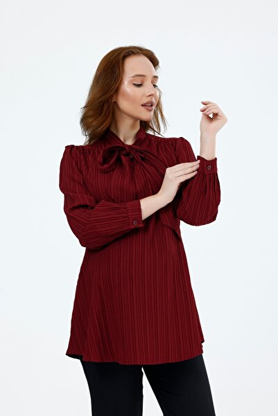 KATLİN MATERNİTY WEAR Trudnička bluza, detalj od čipke na ovratniku, Viskoza ...