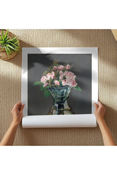 Pixaflair - Moss Roses in a Vase by Edouard Manet - Tablo - Çerçevesiz Poster