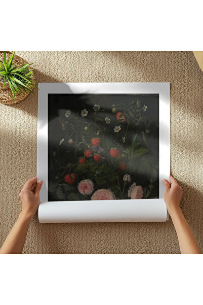 Pixaflair - Still Life with Roses and Strawberries Otto Diderich Ottesen - Tablo - Çerçevesiz Poster