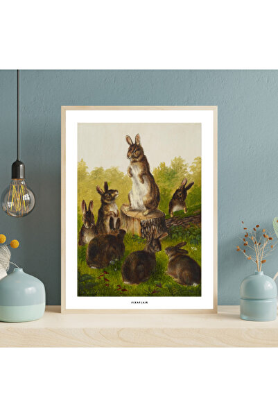 Pixaflair - Rabbits by William Jacob Hays Sr - Tablo - Çerçevesiz Poster