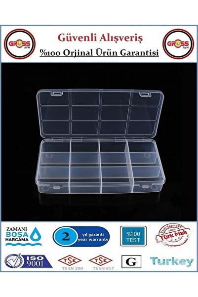 özgürce Çok Gözlü Organizer Kutusu, Vida, Takı ve Boncuk Saklama 20x10x3cm