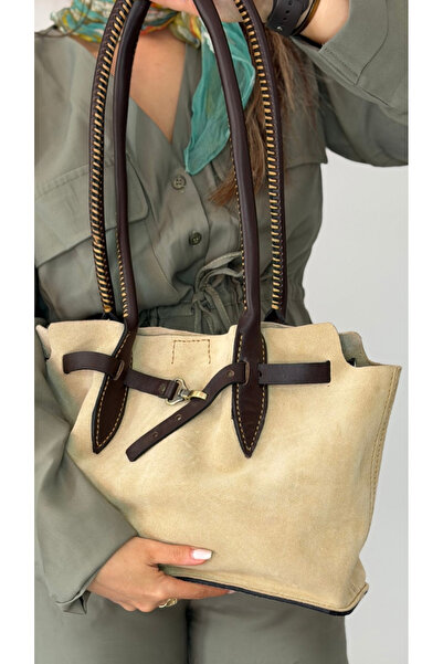 Tuvita Collection Bodrum 100% Real Suede Leather Handmade Beige Brown Detaile...
