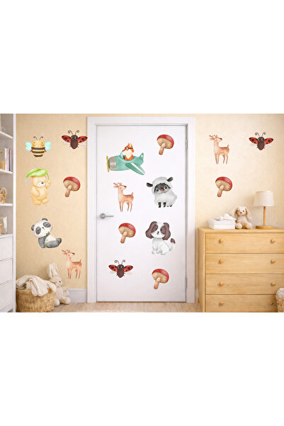 cyatelier مجموعة ملصقات حائط على شكل حيوانات، ديكور غرفة الأطفال، زينة حائط ل...