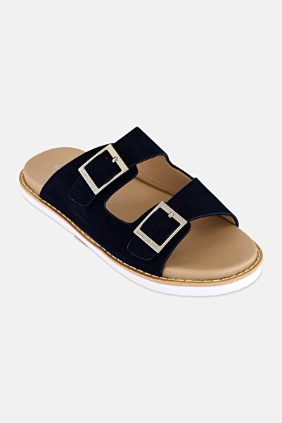 London Fog Men Suede Slip On Arabic Sandals, Navy