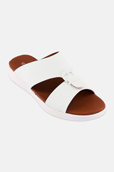 English Laundry Men Slip On Arabic Sandals, White