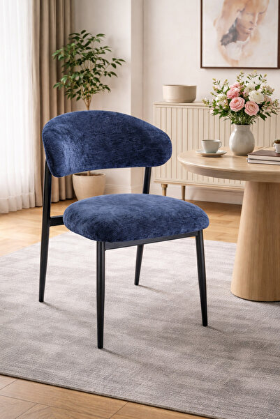 N.zone A modern dining chair with an elegant design and luxurious velvet fabr...