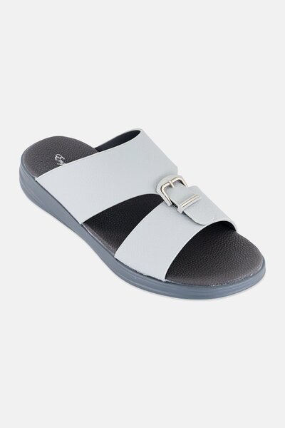 English Laundry صندل عربي رجالي سهل الارتداء، رمادي فاتح