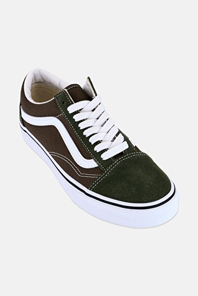 Vans Women Old Skool Lace Up Skateboarding Shoes, Olive