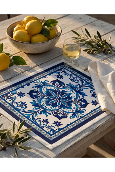 white rabbit home Μπλε Με σχέδιο 6 Τεμάχια Σουπλά