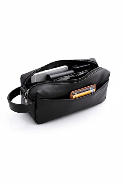 JR Boutique Men's Clutch Bag 3-Compartment Faux Leather Day Portfolio Bag - B...