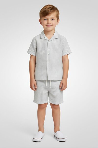 Aeropostale Toddlers Boy 2Pcs Stripe Shirt And Shorts Set, Multicolor