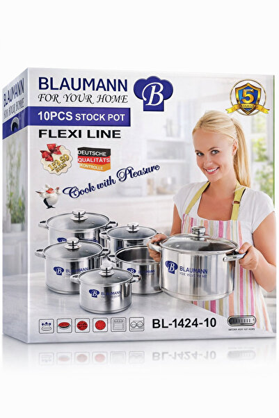 Blaumann Set Oale Premium Inox 10 Piese Flexi Line – Calitate Germană, Fund T...
