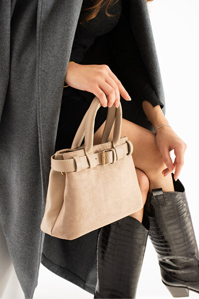 themoiss Themois Orki̇de Vi̇zon Sü Suede De Leather Adın Ça Bag – El Clutch B...