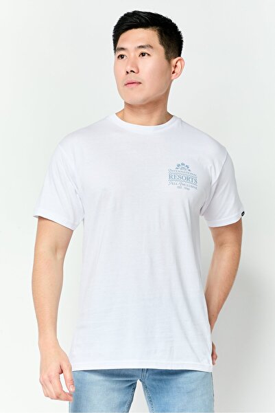 Vans Men Crew Neck Short Sleeve Graphic Print T-Shirt, White