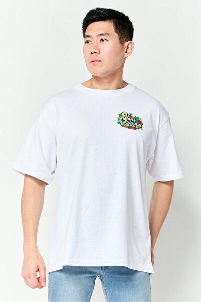 Vans Men Crew Neck Short Sleeve Graphic Print T-Shirt, White