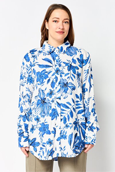 JASON WU Women Spread Collar Floral Long Sleeve Shirt, Multicolor