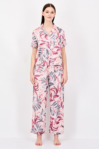 Vince Camuto Women 2 Pieces Floral Print Short Sleeve Pajama Top And Bottom S...