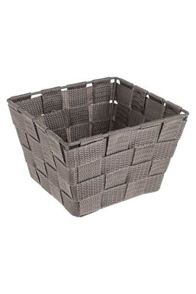 BREZIUM Storage basket with Patterned , metal frame, 15x15x10cm, Grey,