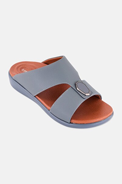 London Fog صندل عربي رجالي سهل الارتداء، رمادي