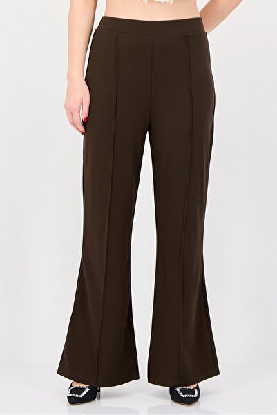 Material Girl Women Regular Fit Solid Flare Pants, Dark Brown