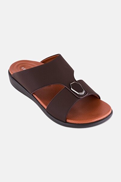 London Fog Men Slip On Arabic Sandals, Brown