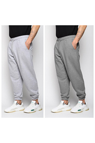 GOLSREY 2-Pack Men's Elasticated Hem Sweatpants (Regenerated Fabric)