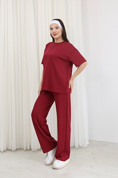 sportiness supradimensionat wide-leg modal Set de trening din material textil